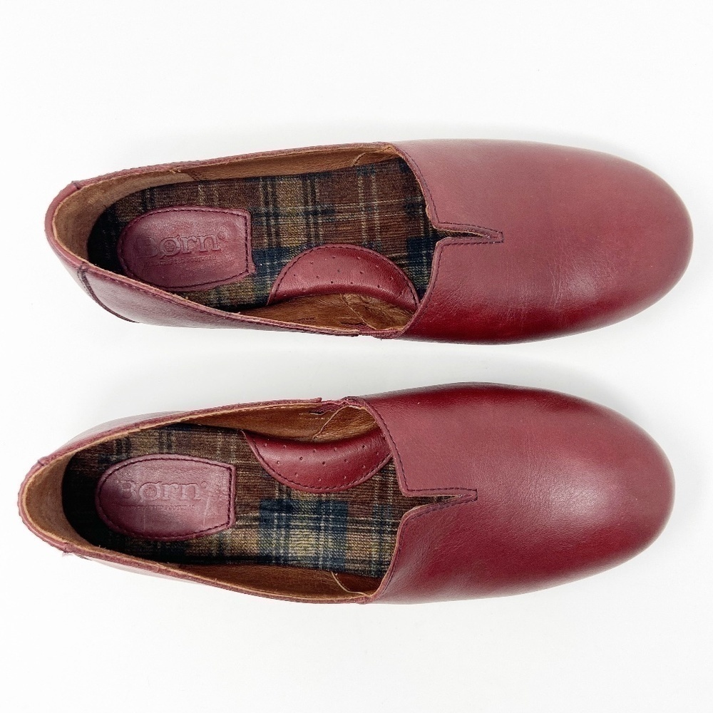 BORN | Red Leather Serba Slip-ons Women's 7 - Picture 8 of 12